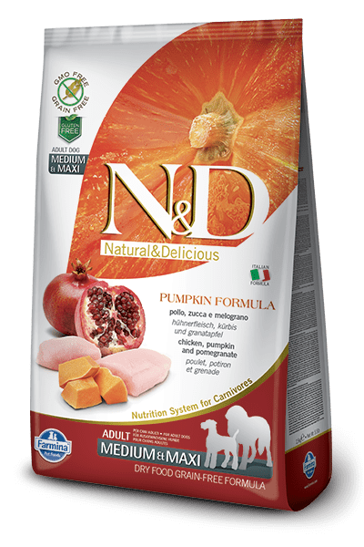 ND PUMPKIN GrainFree ADULT MEDIUM/MAXI - Chicken & Pomegranate
