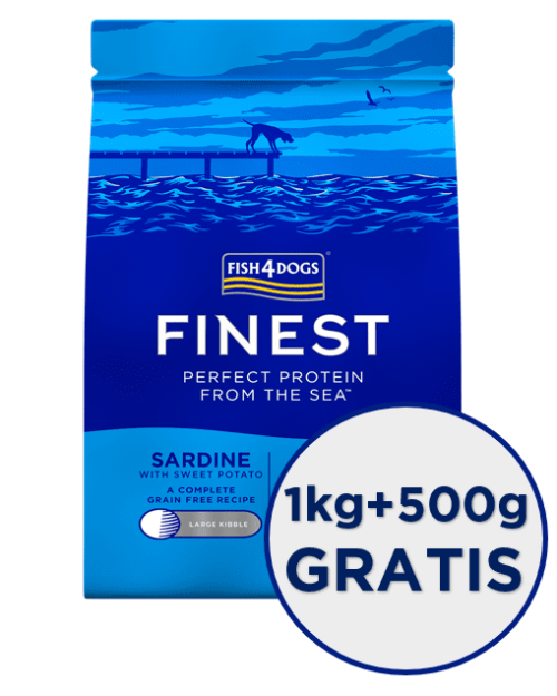 Fish4Dogs Finest sardina, veliko zrno 1kg +500g GRATIS