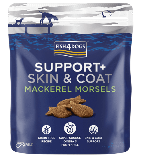 Fish4Dogs Support+ poslastice - Skin&Coat Mackerel morsels 225g