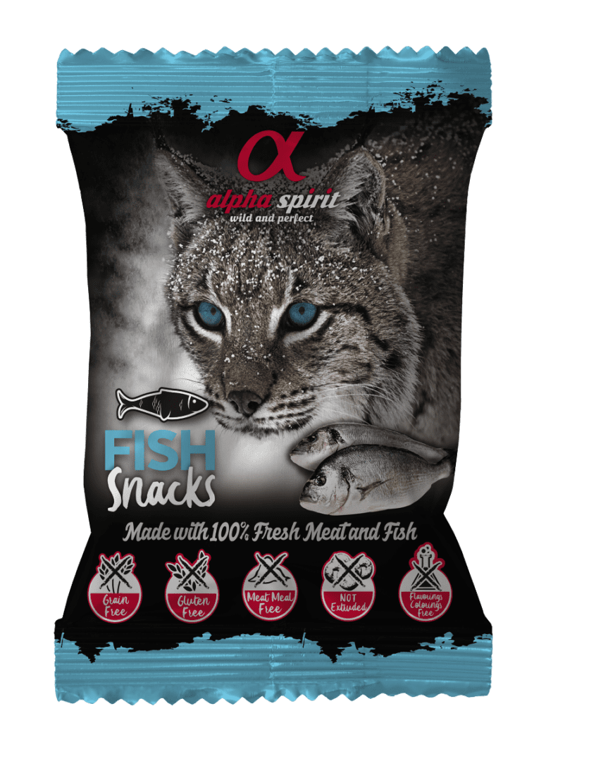 Alpha Spirit poslastice za mačke, kockice riba 50g