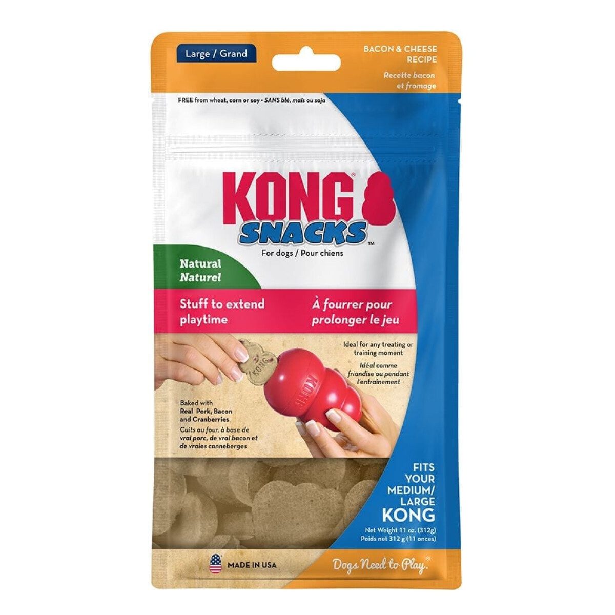 Kong Snack slanina i sir, poslastice za pse 300g L