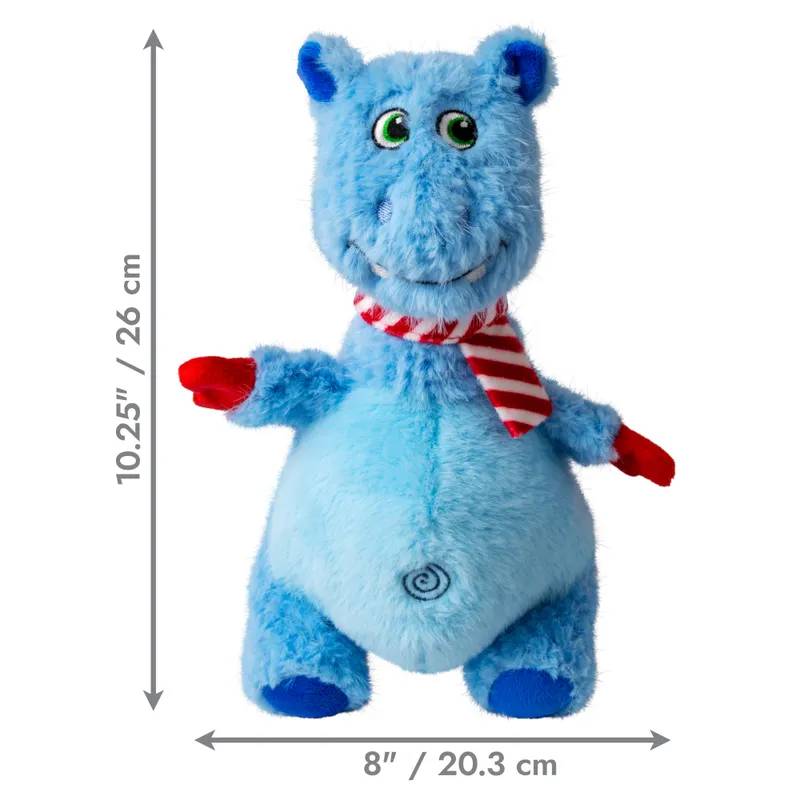 KONG Holiday Knots Belly Hippo – božićna igračka s piskom - Slika 3